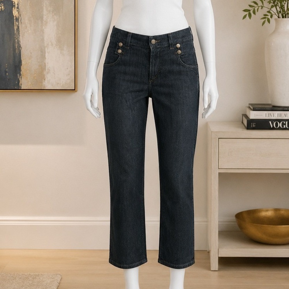 Citizens of Humanity Womens Jeans Sailor Button Dark Wash Cropped 27